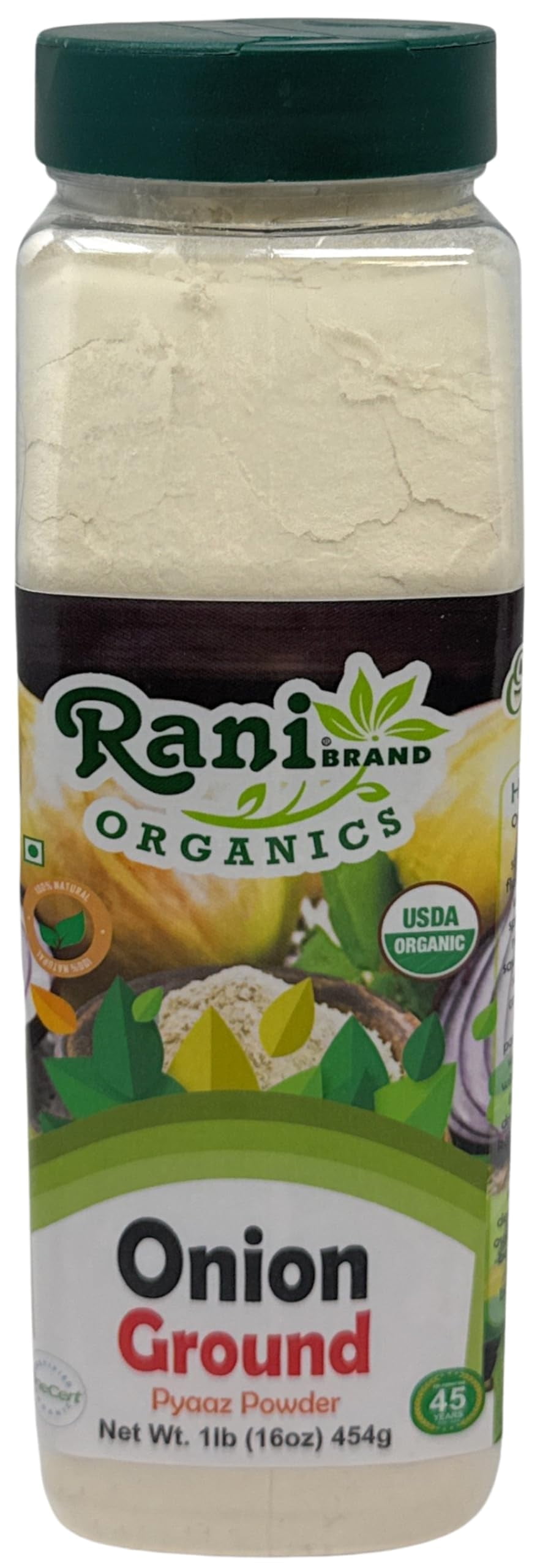 Pyaj Powder Rani Organic Ground Onion (Pyaaz Powder) 16oz (1lb) 454g PET Jar ~ All ...