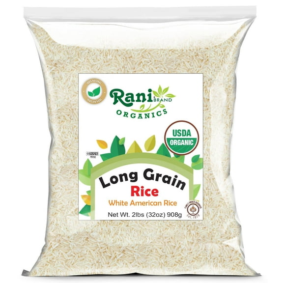Rani Organic Long Grain White Rice 32oz (2lbs) 908g ~ All Natural | Gluten Friendly | Vegan | Non-GMO | Kosher | Product of USA | USDA Certified Organic