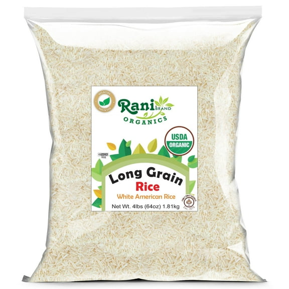 Rani Organic Long Grain White Rice 64oz (4lbs) 1.81kg Bulk ~ All Natural | Gluten Friendly | Vegan | Non-GMO | Kosher | Product of USA | USDA Certified Organic