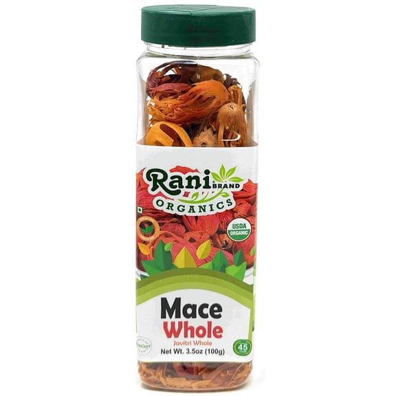 Rani Organic Mace Whole (Javathri), Spice 3.5oz (100g) PET Jar ~ All Natural | Vegan | Gluten Friendly | NON-GMO | Kosher | Indian Origin
