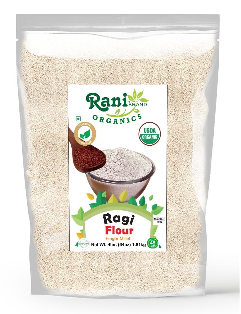 Rani Organic Ragi (Red Millet) Flour 64oz (4lbs) 1.81kg Bulk ~ All ...