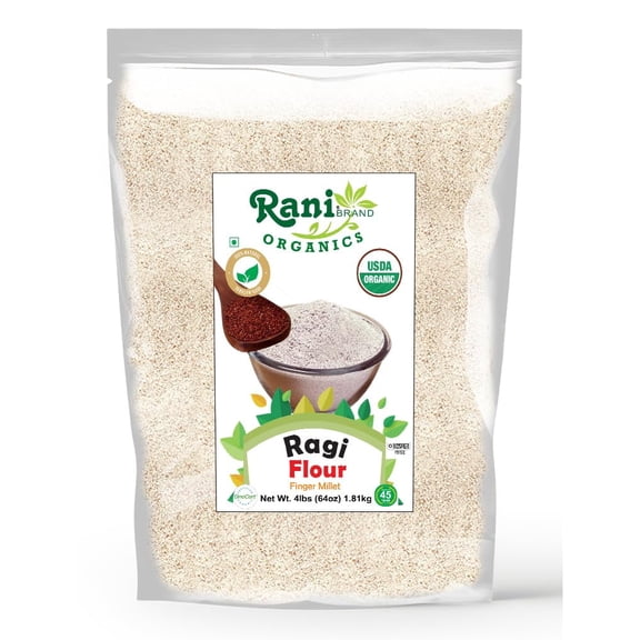 Rani Organic Ragi (Red Millet) Flour 64oz (4lbs) 1.81kg Bulk ~ All Natural | Vegan | Gluten Friendly | NON-GMO | Kosher | Indian Origin | USDA Certified Organic