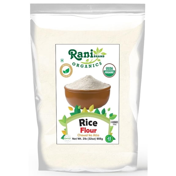 Rani Organic Rice (White) Flour 32oz (2lbs) 908g ~ All Natural | Gluten Friendly | Vegan | NON-GMO | Kosher | Indian Origin | USDA Certified Organic