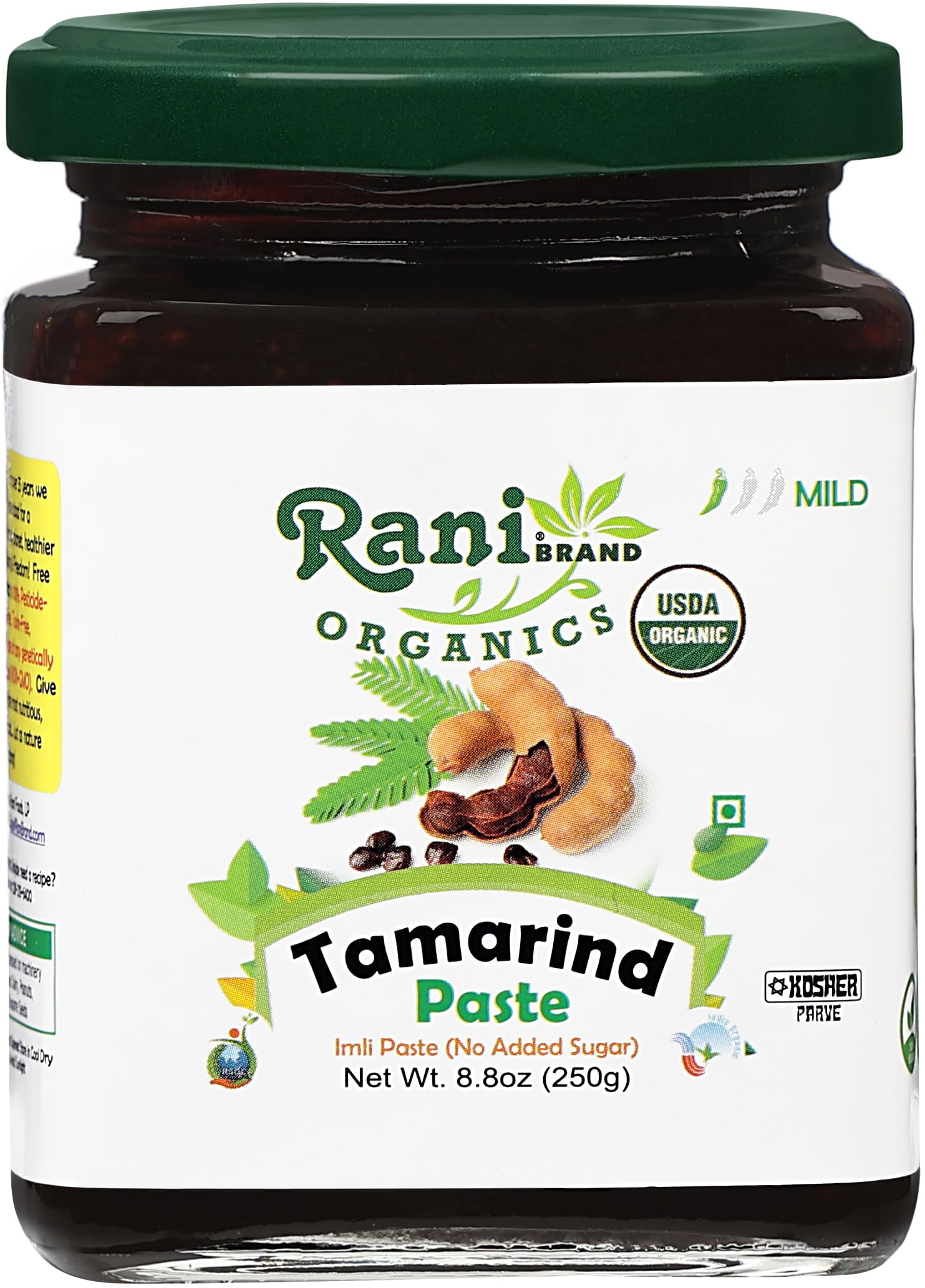 Rani Organic Tamarind Paste (Imli Paste) 8.8oz (250g) Glass Jar, No