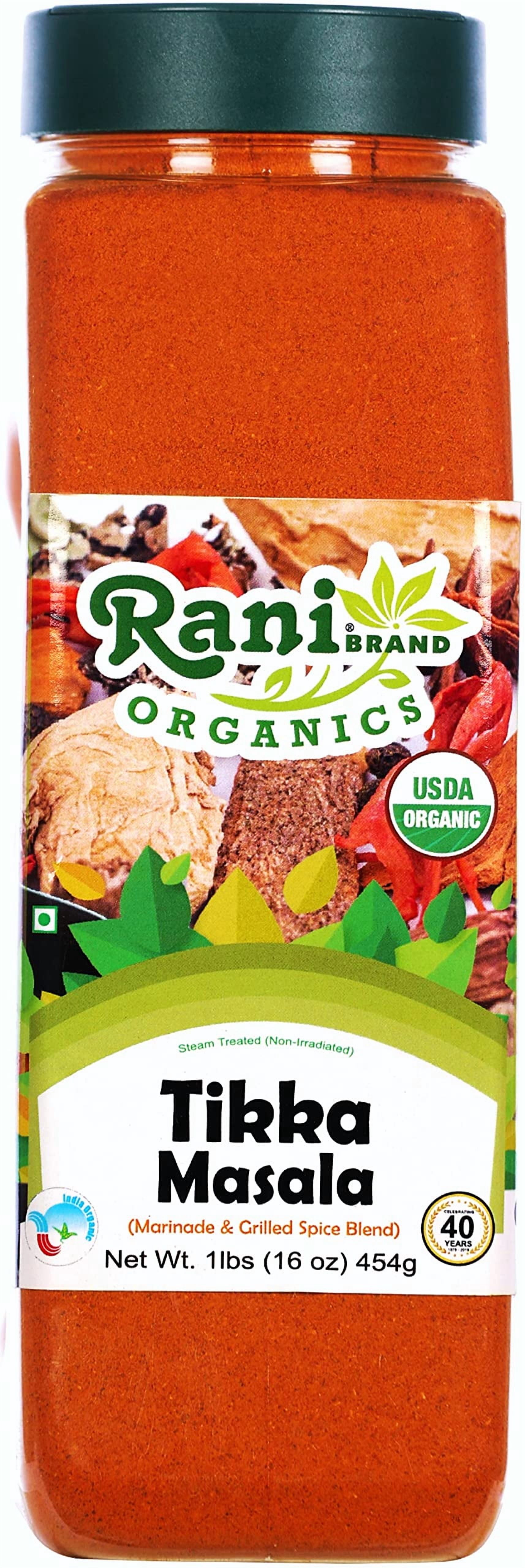 Rani Organic Tikka Masala (Marinade & Grilled Spice Blend) 6-Spice Indian Blend 16oz (1lb) 454g PET Jar ~ All Natural | Vegan | Gluten Friendly | NON-GMO | Indian Origin | USDA Certified Organic