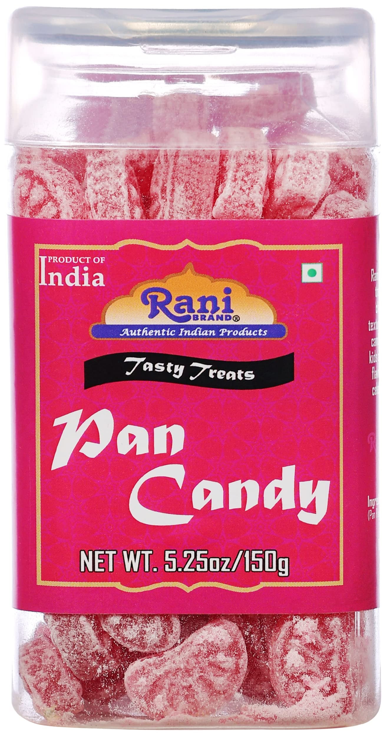 https://i5.walmartimages.com/seo/Rani-Pan-Candy-5-25oz-150g-Vacuum-Sealed-Easy-Open-Top-Resealable-Container-Indian-Tasty-Treats-Vegan-Gluten-Friendly-NON-GMO-Origin_063869d2-f746-4f52-b6da-60c18b13b700.6849b3cce2b7762b5e54790e8b0b0e52.jpeg