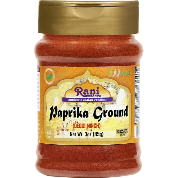 Rani Paprika (Deggi Mirch, Low Heat) Spice Powder, Ground 3oz (85g) PET Jar ~ All Natural, Salt-Free | Vegan | No Colors | Gluten Friendly | NON-GMO | Kosher