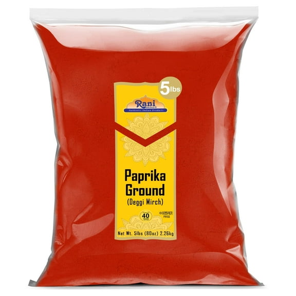 Rani Paprika (Deggi Mirch, Low Heat) Spice Powder, Ground 80oz (5lbs) 2.27kg Bulk ~ All Natural, Salt-Free | Vegan | No Colors | Gluten Friendly | NON-GMO | Kosher | Indian Origin