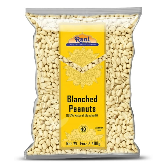 Rani Peanuts Skinless (Blanched, Uncooked) 14oz (400g) ~ All Natural | Vegan | Gluten Friendly | Kosher | Fresh Product of USA ~ Spanish Grade Groundnuts