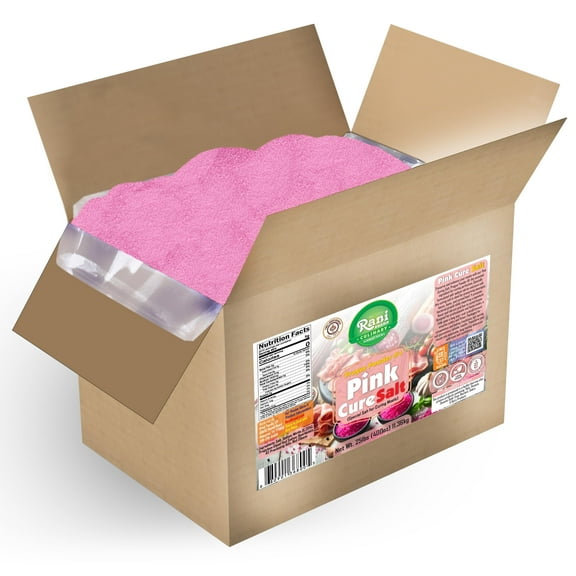 Rani Pink Cure Salt (Special Salt for Curing Meats) 400oz (25lbs) 11.36kg Bulk Box ~ All Natural | Gluten Friendly | NON-GMO | Kosher | Vegan | Product of USA