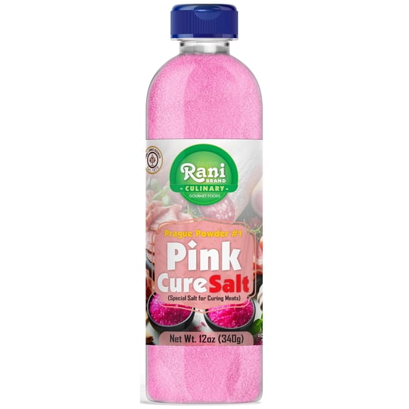 Rani Pink Cure Salt (Special Salt for Curing Meats) 12oz (340g) PET Jar ~ All Natural | Gluten Friendly | NON-GMO | Kosher | Vegan