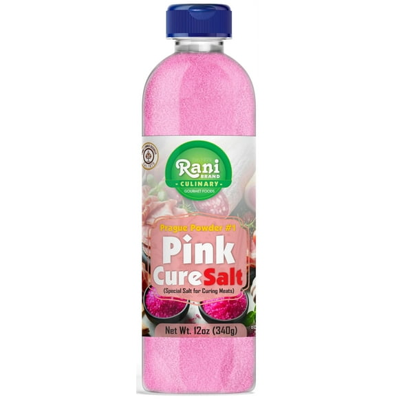 Rani Pink Cure Salt (Special Salt for Curing Meats) 12oz (340g) PET Jar ~ All Natural | Gluten Friendly | NON-GMO | Kosher | Vegan | Product of USA