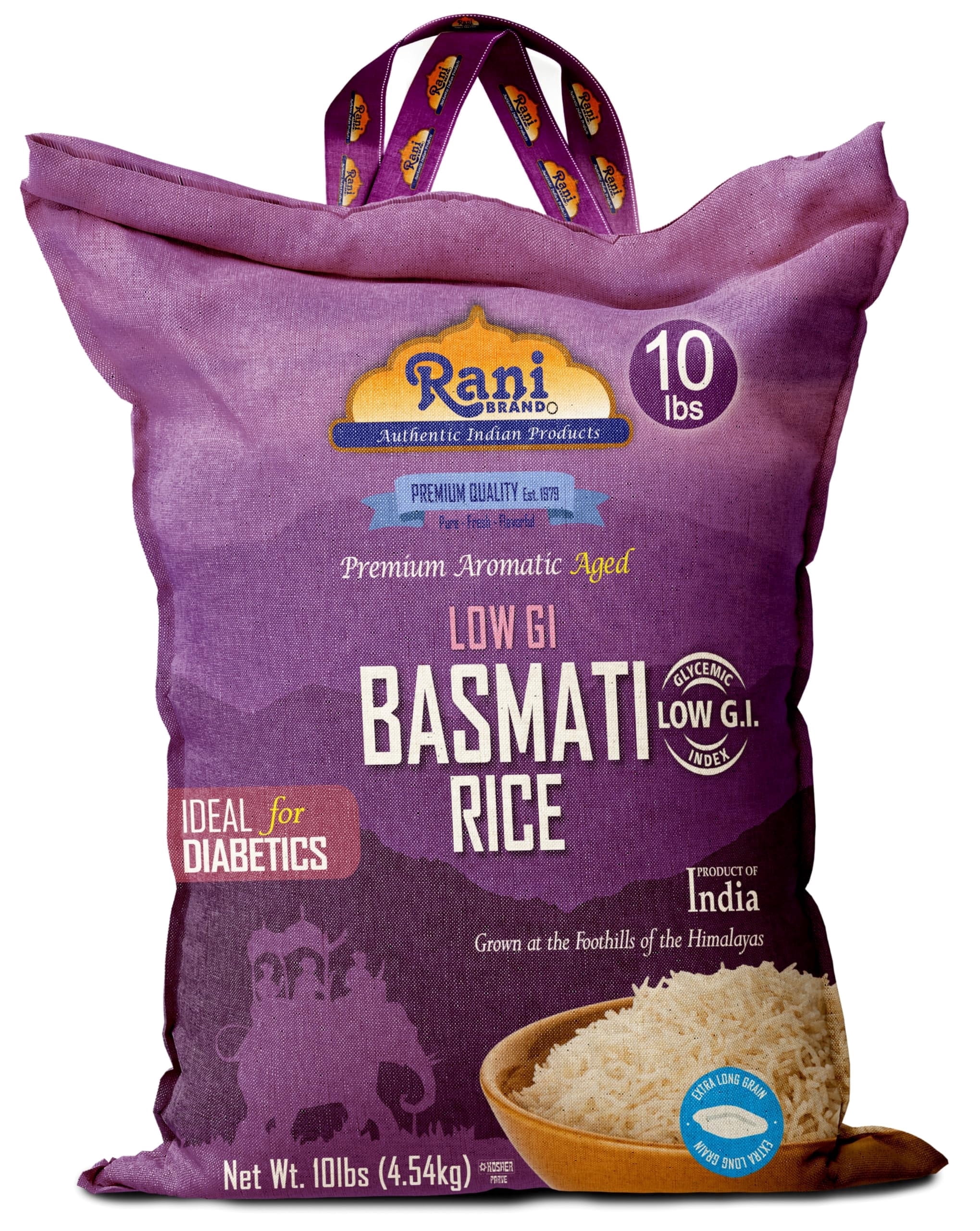 Long Rice Gi Tag Rani White Basmati Rice Low GI (Glycemic Index) Extra Long Aged, Ideal ...