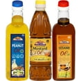 thumbnail image 1 of Rani Premium Oils Combo Set of 3 - Peanut Oil, Mustard Oil, Sesame Oil 16.9 Ounce (500ml) ~ Cold Pressed | 100% Natural | NON-GMO | Vegan | Gluten Free, 1 of 8