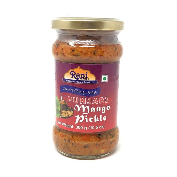 Rani Punjabi Mango Pickle Mild (Achar, Indian Relish) 10.5oz (300g) Glass Jar ~ Vegan | Gluten Free | NON-GMO | Kosher | No Colors | Popular Indian Condiment, Indian Origin