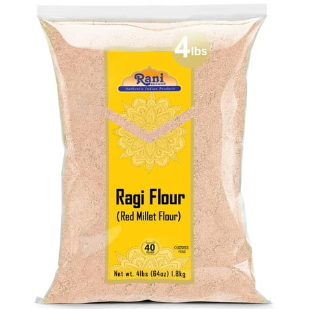 Rani Raggi Flour (Finger Millet) 64oz (4lbs) 1.81kg Bulk ~ All Natural | Vegan | Gluten Friendly | NON-GMO | Kosher | Indian Origin