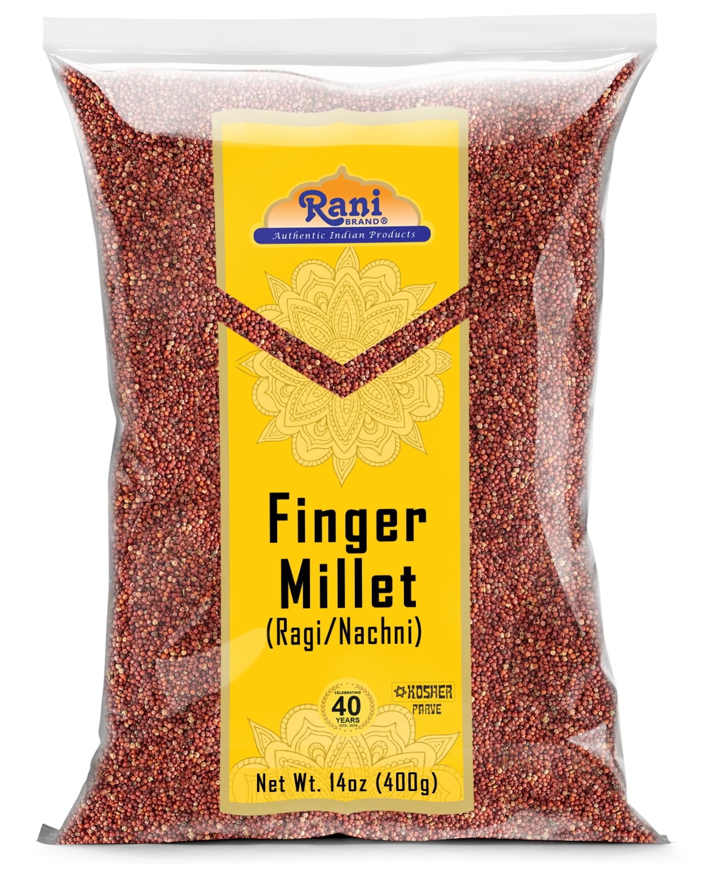 Rani Ragi Finger Millet (Eleusine Coracana) Whole Ancient Grain Seeds 400g (14oz) ~ All Natural | Gluten Friendly | Non-GMO | Kosher | Vegan | Indian Origin