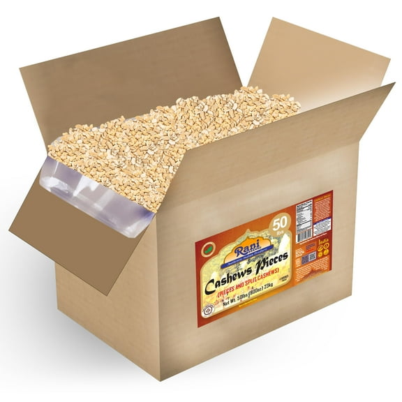 Rani Raw Cashews Halves and Pieces (uncooked, unsalted) 800oz (50lbs) 23kg Vacuum Packed, Bulk Box ~ All Natural, No Preservatives | Vegan | NON-GMO | Kosher | Gluten Friendly