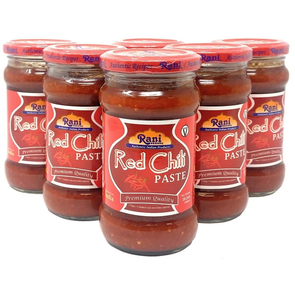 Rani Red Chilli Cooking Paste 10.58oz (300g) Glass Jar, Pack of 5+1 FREE ~ Vegan | Gluten Free | NON-GMO | No Colors | Indian Origin
