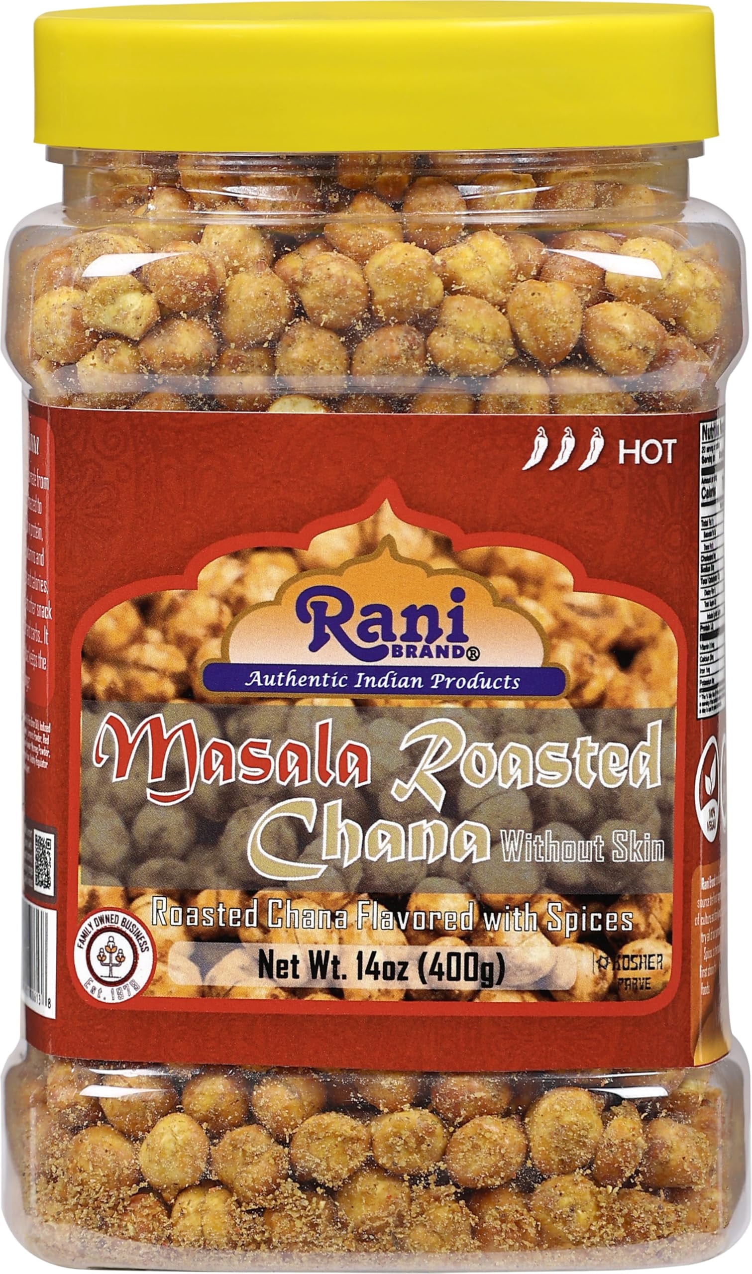 Rani Roasted Chana (Chickpeas) Masala Flavor 14oz (400g) PET Jar