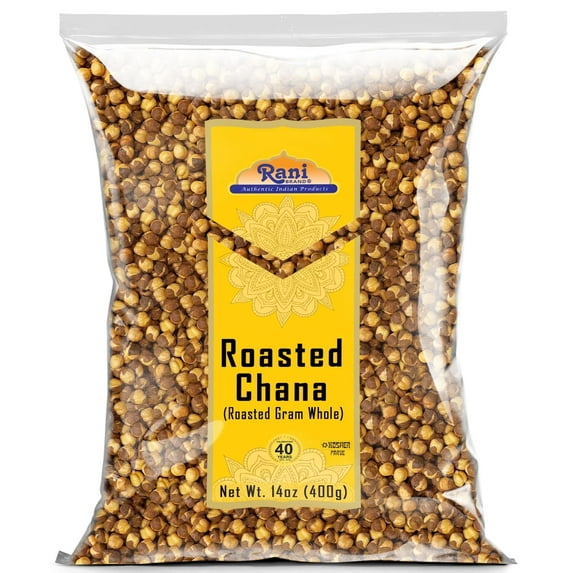 Rani Roasted Chana (Chickpeas) Plain Flavor 14oz (400g) ~ All Natural | Vegan | Kosher | No Preservatives | Gluten Friendly | Indian Origin | Great Snack, Ready to Eat
