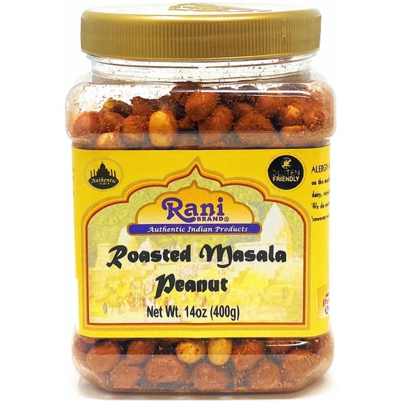 Rani Roasted Masala Peanuts 14oz (400g) PET Jar ~ Freshly Made | All Natural, No Preservatives | Gluten Friendly | Vegan | NON-GMO | Spanish Grade Groundnut