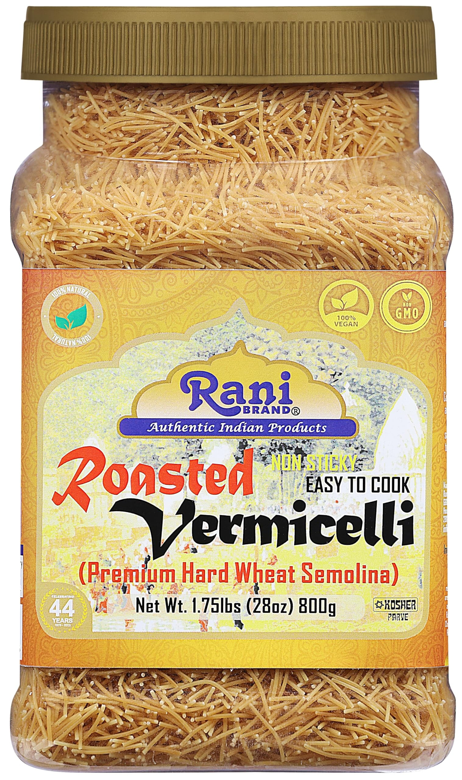 Rani Roasted Vermicelli (Roasted Wheat Noodles) 28oz (1.75lbs) 800g PET ...