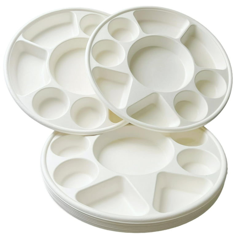 Rani Round Biodegradable Divided Plates, Pack of 50, 9