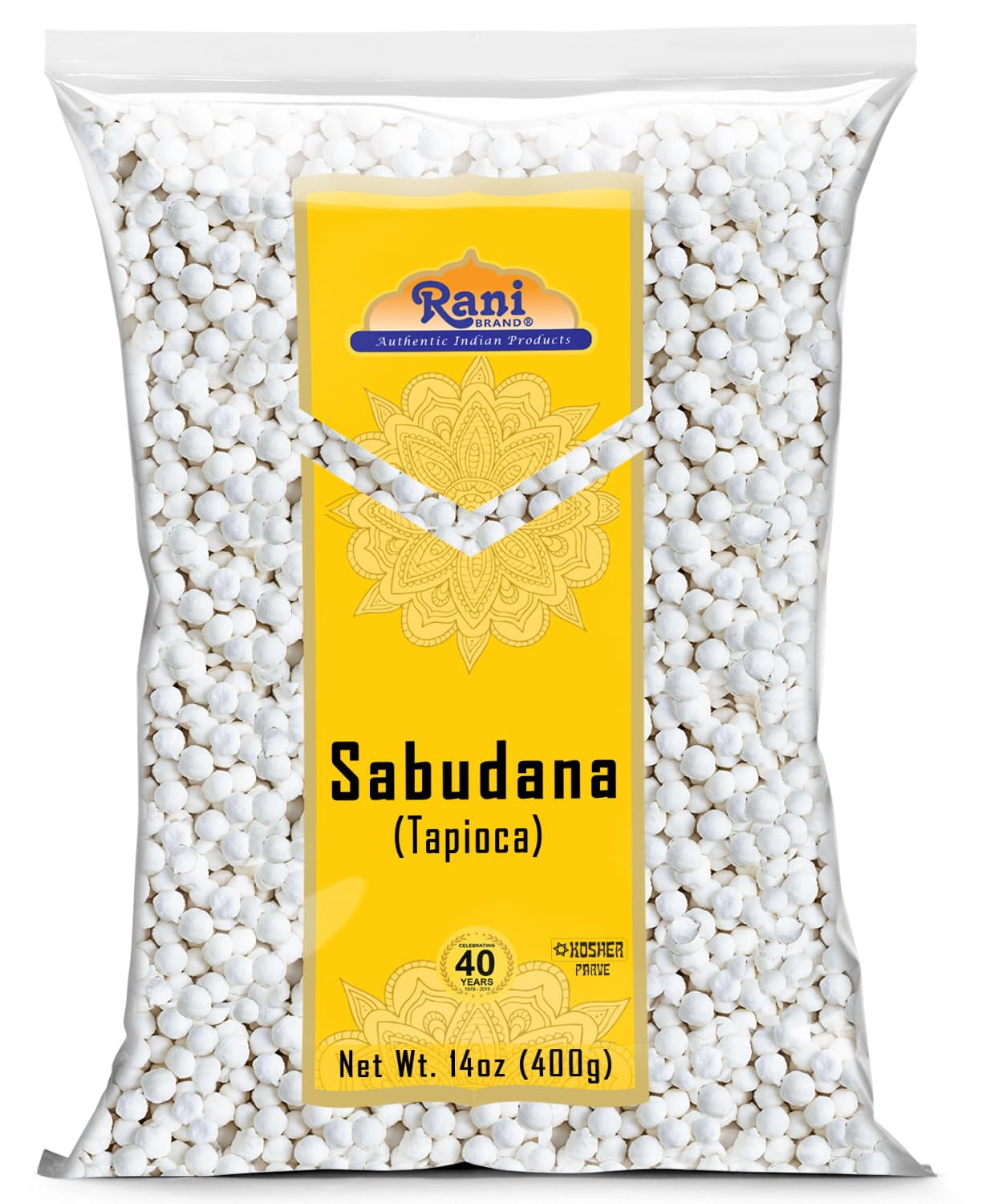 Rani Sabudana (Tapioca / Sago) Pearls 14oz (400g) All Natural Vegan