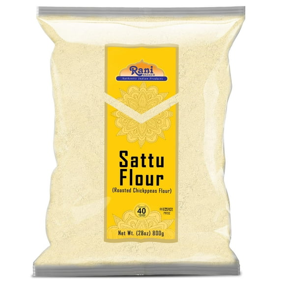 Rani Sattu Flour (Roasted Chana Gram) 14oz (400g) ~ Natural, Salt-Free | Vegan | No Colors | Gluten Friendly | NON-GMO | Kosher | Indian Origin