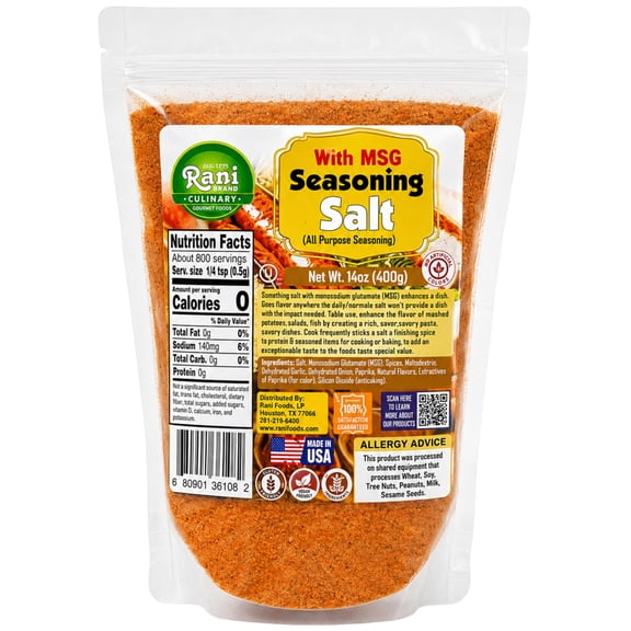 Rani Seasoning Salt with MSG (All Purpose Seasoning Salt) 14oz (400g) ~ Gluten Free | NON-GMO | Kosher | Vegan | Product of USA