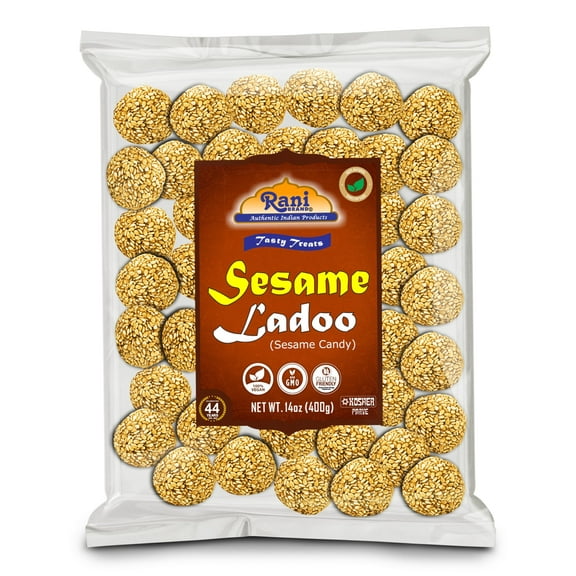 Rani Sesame Ladoo (Round Sesame Brittle Candy) 14oz (400g) ~ All Natural | Vegan | Kosher | No colors | Gluten Friendly | Indian Origin