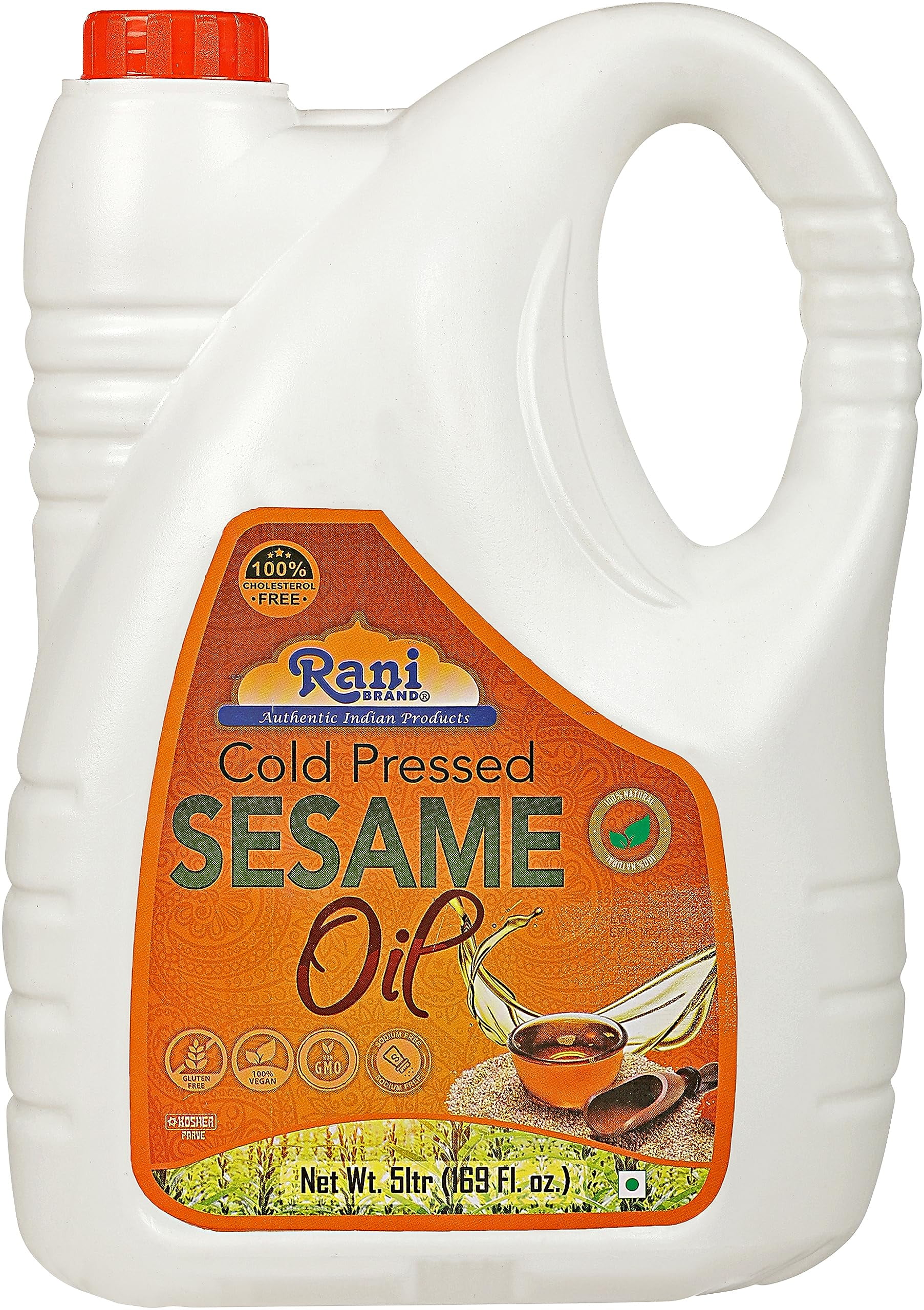 Rani Sesame Oil 169 Ounce (5 Liter) Cold Pressed 100 Natural NON