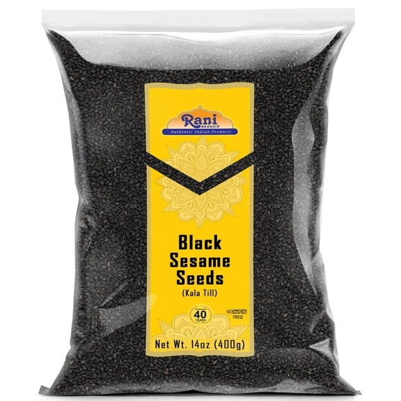 Rani Sesame Seeds Whole Black, Raw (Kala Till) Indian 14oz (400g) ~ All Natural | Gluten Friendly | NON-GMO | Kosher | Vegan | Indian Origin