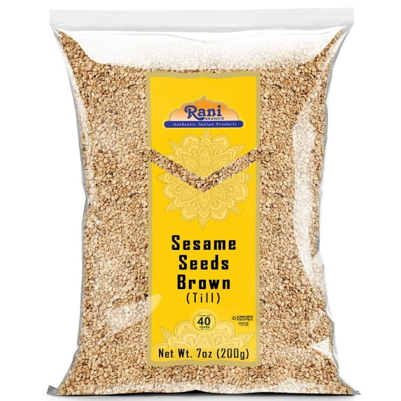 Rani Sesame Seeds Whole Brown, Raw (Till) 7oz (200gm) ~ All Natural | Gluten Friendly | NON-GMO | Kosher | Vegan | Indian Origin