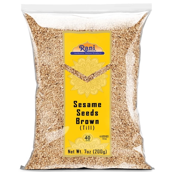 Rani Sesame Seeds Whole Brown, Raw (Till) 7oz (200gm) ~ All Natural | Gluten Friendly | NON-GMO | Kosher | Vegan | Indian Origin
