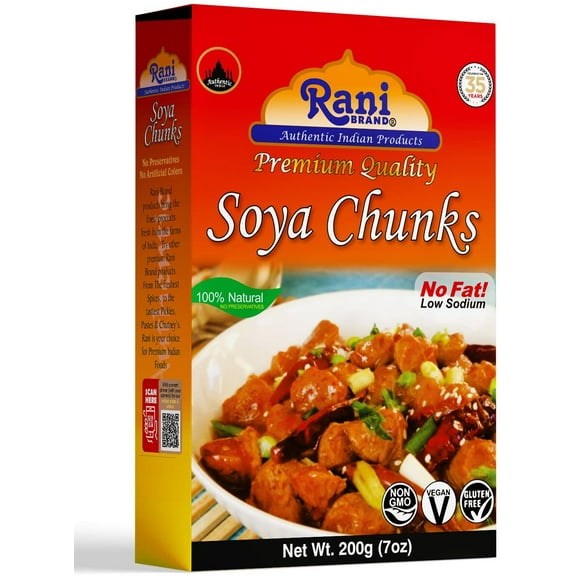 Rani Soya Chunks Nuggets (High Protien) 7oz (200g) ~ All Natural, Salt-Free | Vegan | No Colors | Gluten Friendly | NON-GMO | Indian Origin | Meat Alternate Substitute