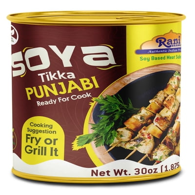 Rani Soya Tikka Punjabi 30oz (1.875lbs) 850g Ready for Cook ~ Easy Open Lid | All Natural | Vegan | No Colors | NON-GMO | Kosher | Indian Origin | Soy Based Meat Substitute