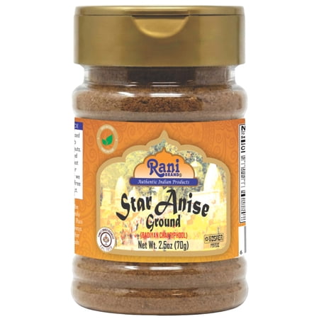 Rani Star Anise Powder (Badian Khatai) Ground Spice 2.5oz (70g) PET Jar ~ All Natural | Gluten Friendly | NON-GMO | Vegan | Indian Origin
