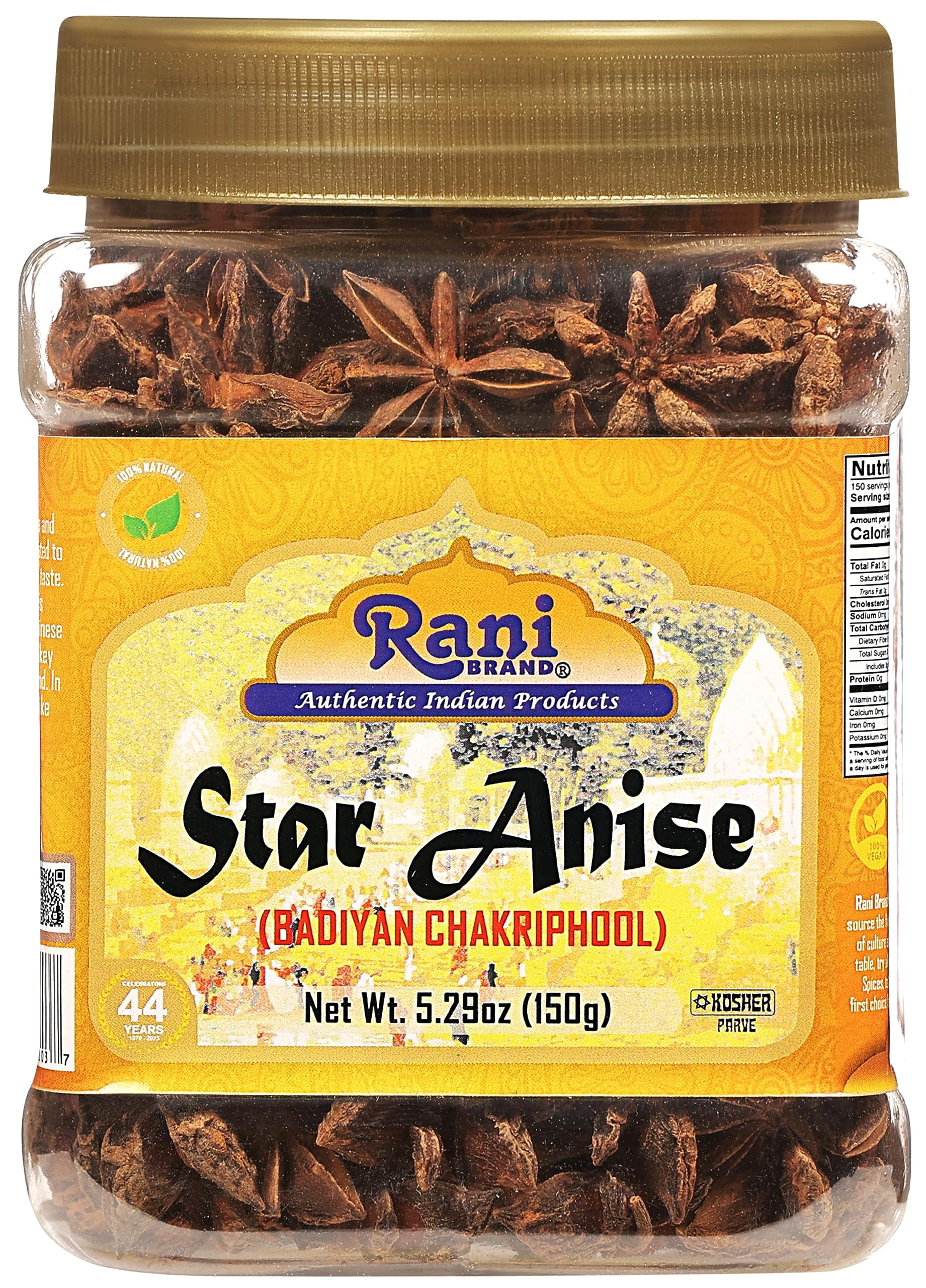 Rani Star Anise Seeds, Whole Pods (Badian Khatai) Spice 5.29oz (150g