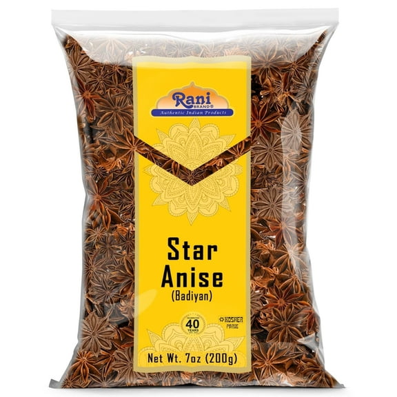 Rani Star Anise Seeds, Whole Pods (Badian Khatai) Spice 7oz (200g) ~ All Natural | Gluten Friendly | NON-GMO | Kosher | Vegan | Whole Chinese Anise Star Pods Sun Dried Spice, Anis Estrella / Illicium