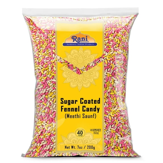 Rani Sugar Coated Fennel Candy 7oz (200g) ~ Indian After Meal Digestive Treat | Vegan | Gluten Friendly | NON-GMO | Kosher | Indian Origin