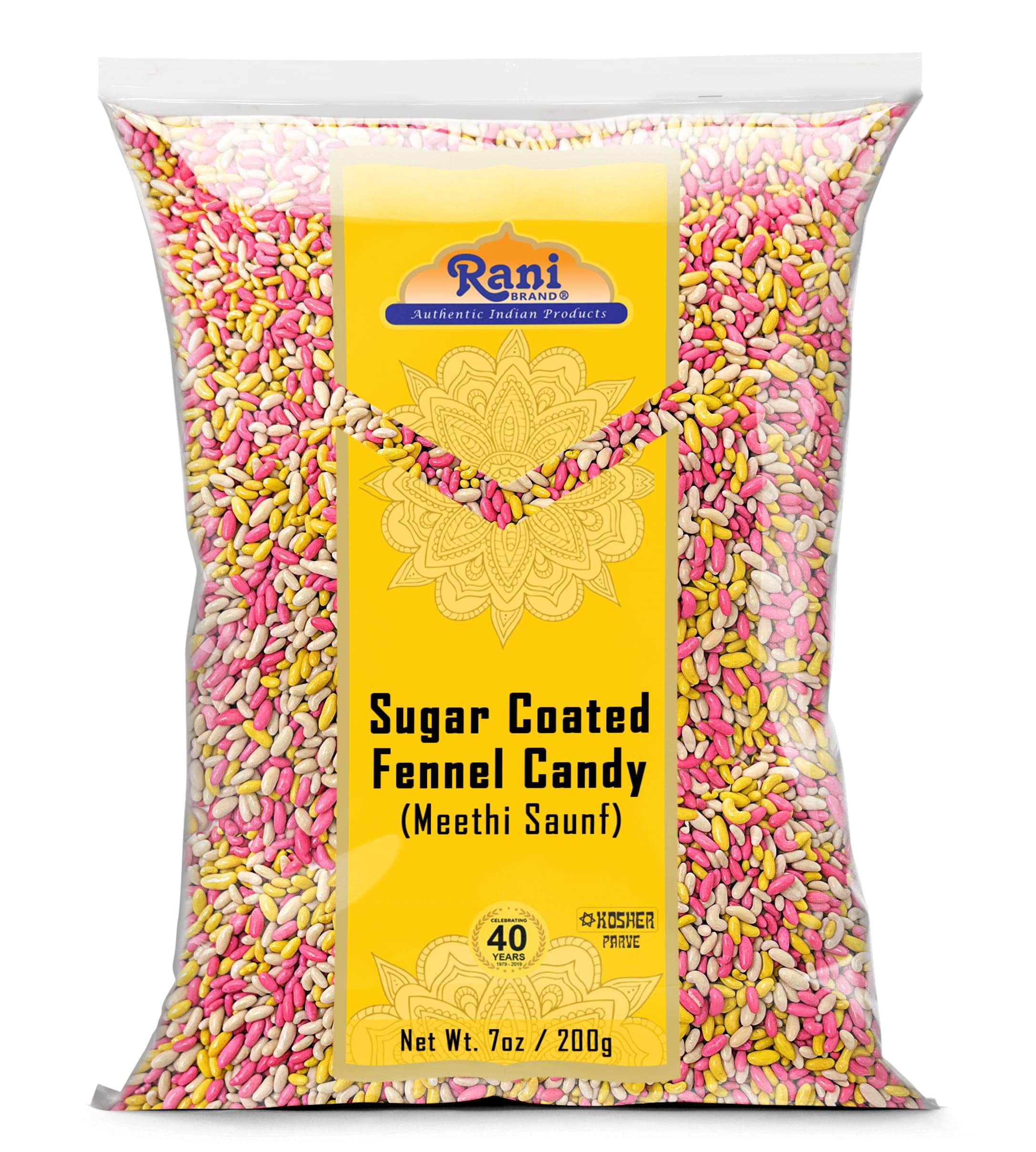 Rani Sugar Coated Fennel Candy 7oz (200g) Indian After Meal Digestive Treat Vegan Gluten