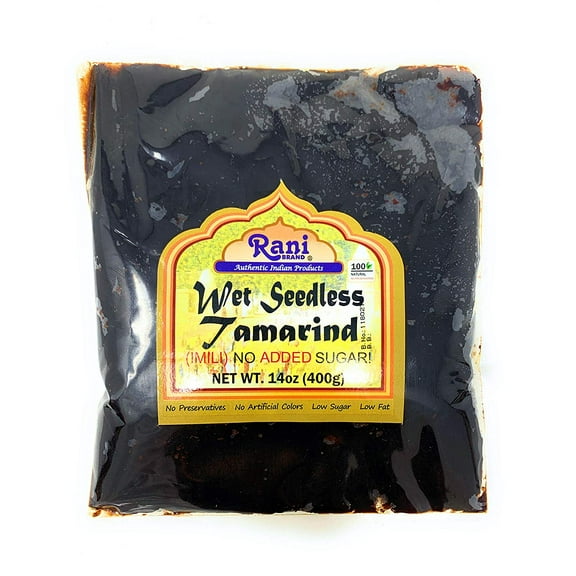 Rani Tamarind, Wet Seedless Block/Slab (Imli) 14oz (400g) ~ All Natural | No added sugar | Vegan | Gluten Free | NON-GMO | Indian Origin