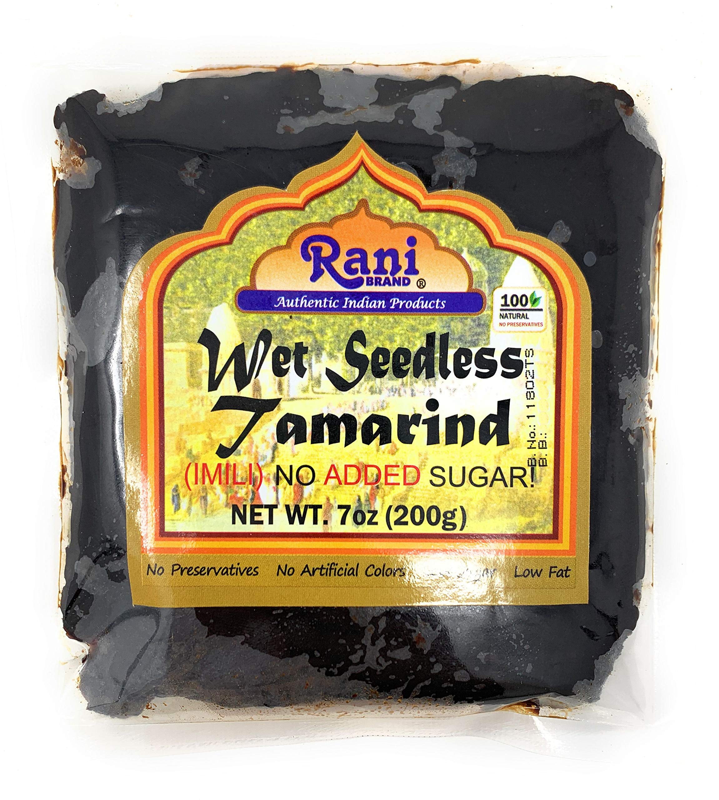 Rani Tamarind, Wet Seedless Block/Slab (Imli) 7oz (200g) ~ All Natural | No added sugar | Vegan | Gluten Free | NON-GMO | Indian Origin