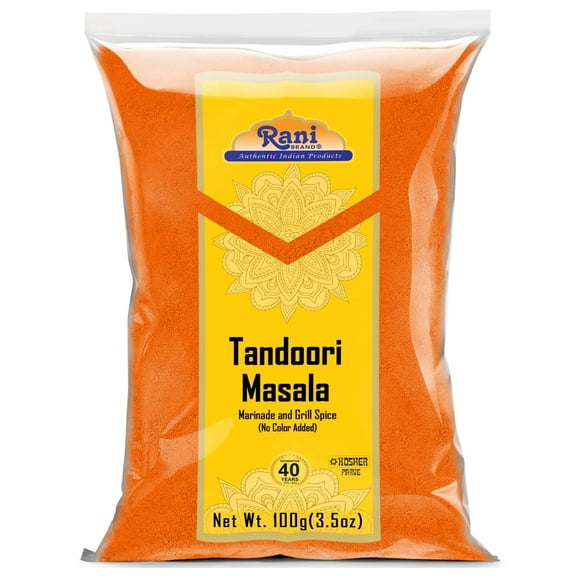 Rani Tandoori Masala (Natural, No Colors Added) Indian 11-Spice Blend 3.5oz (100g) ~ Salt Free | Vegan | Gluten Friendly | NON-GMO | Kosher | Indian Origin