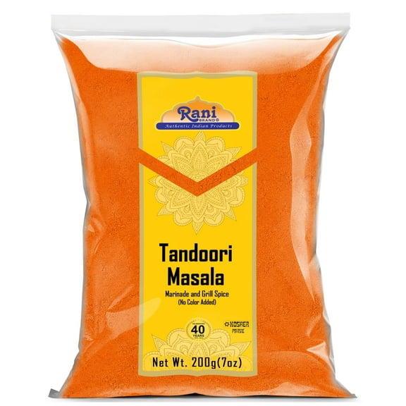Rani Tandoori Masala (Natural, No Colors Added) Indian 11-Spice Blend 7oz (200g) ~ Salt Free | Vegan | Gluten Friendly | NON-GMO | Kosher | Indian Origin