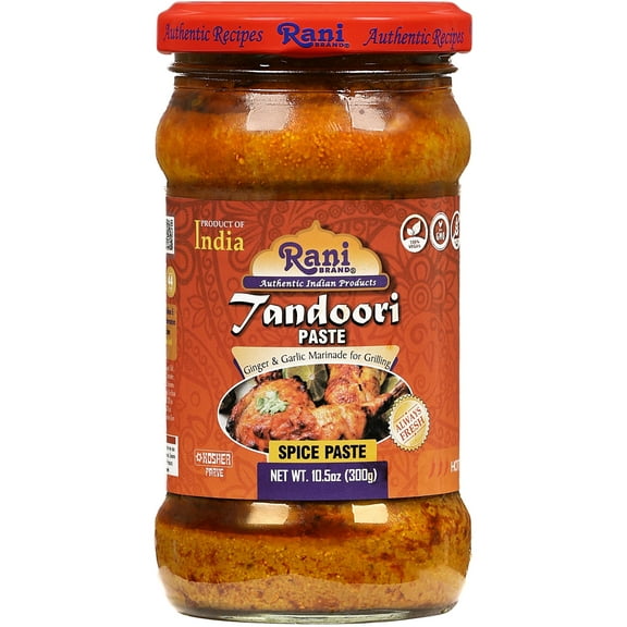 Rani Tandoori Paste (No Colors) 10.5oz (300g) Glass Jar ~ For Tandoori Chicken, Chicken Tikka, Paneer Tikka | All Natural | NON-GMO | Kosher | Vegan | Gluten Free | Indian Origin, Cooking Spice Paste