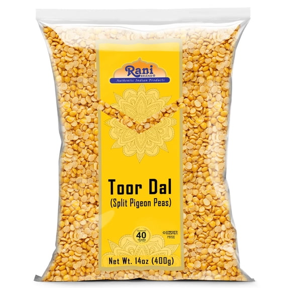 Rani Toor Dal (Split Pigeon Peas) 14oz (400g) ~ All Natural | Gluten Friendly | NON-GMO | Kosher | Vegan | Indian Origin