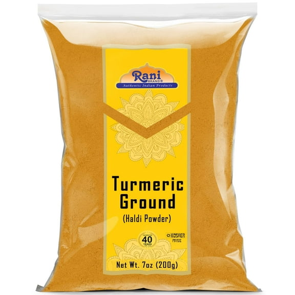 Rani Turmeric (Haldi) Root Powder Spice, (High Curcumin Content) 7oz (200g) ~ All Natural | 100% Pure, Salt Free | Vegan | Gluten Friendly | NON-GMO | Kosher | Indian Origin